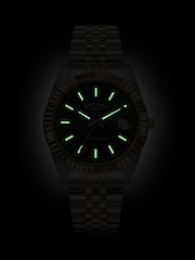 Rotary Silver Green Dial Two Tone Stainless Steel Bracelet Watch - Image 5 of 6