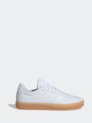 adidas White Brown adidas VL Court 3.0 Trainers - Image 1 of 9