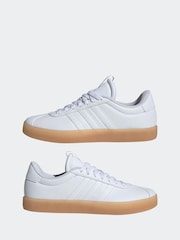 adidas White Brown adidas VL Court 3.0 Trainers - Image 5 of 9