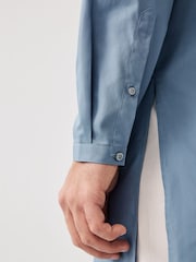 Dusky Blue Regular Fit Cotton Round Neck Kurta - Image 4 of 5