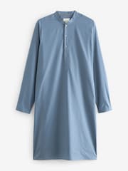 Dusky Blue Regular Fit Cotton Round Neck Kurta - Image 5 of 5