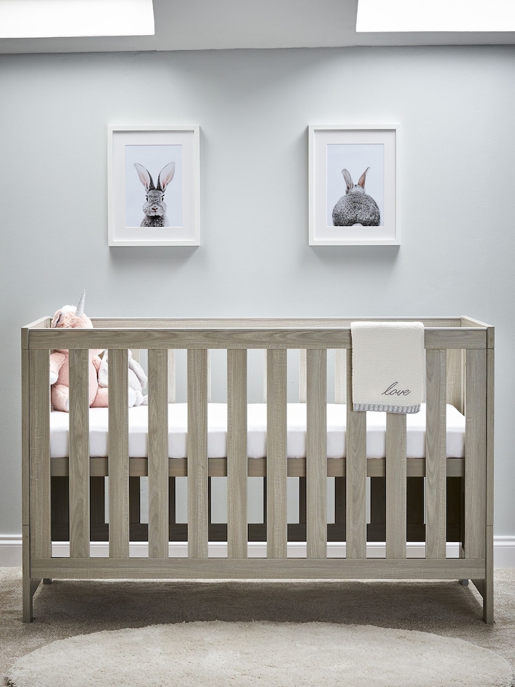 Obaby Grey Wash Nika Cot Bed - Image 1 of 6