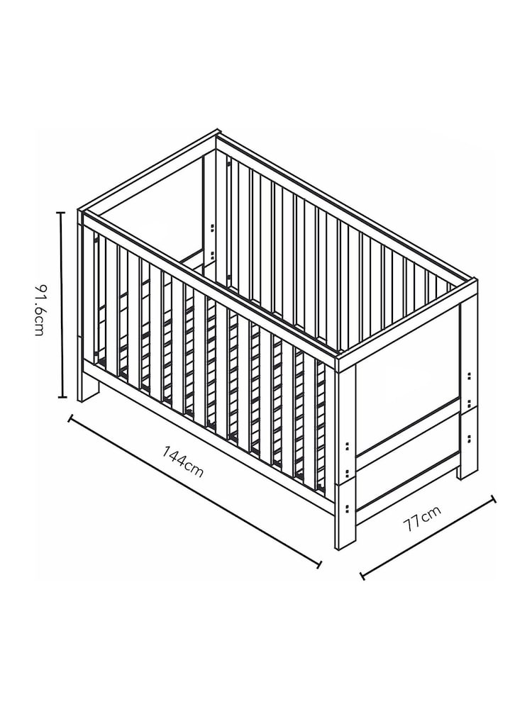 Obaby Grey Wash Nika Cot Bed - Image 2 of 6