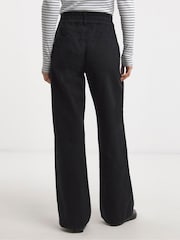 JD Williams Black Elasticated Waist Wide Leg Jeans - Image 2 of 4
