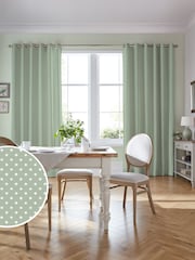 Laura Ashley Sage Louise Star Made to Measure 100% Cotton Curtains - Image 1 of 9