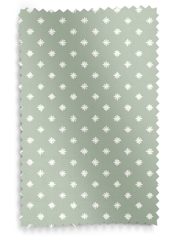 Laura Ashley Sage Louise Star Made to Measure 100% Cotton Curtains - Image 9 of 9