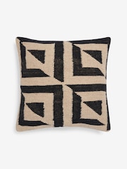 French Connection Black Sundial Woven Wool Cushion - Image 2 of 3