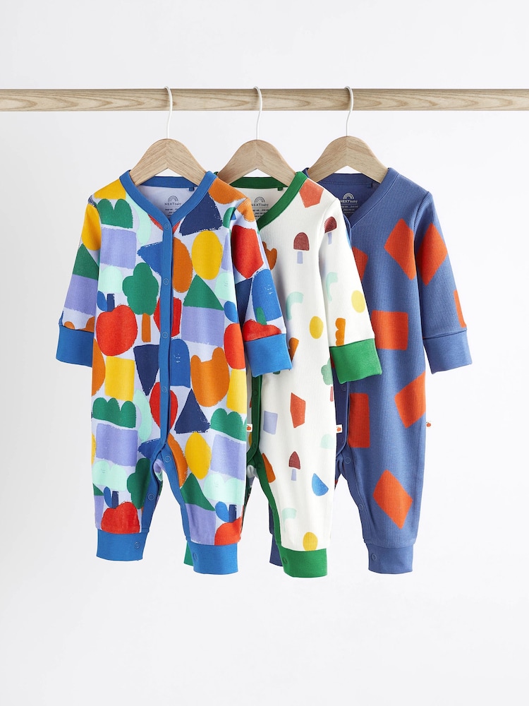 Blauer Regenbogen - Fußlose Baby-Schlafanzüge, 3er-Pack (0 Monate–3 Jahre) - Bild 1 von 9 Blauer Regenbogen - Fußlose Baby-Schlafanzüge, 3er-Pack (0 Monate–3 Jahre) - Bild 1 von 9
