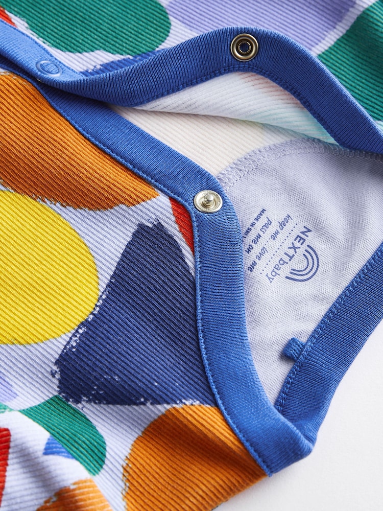 Blue Rainbow Footless Baby Sleepsuit 3 Pack (0mths-3yrs) - Image 5 of 9