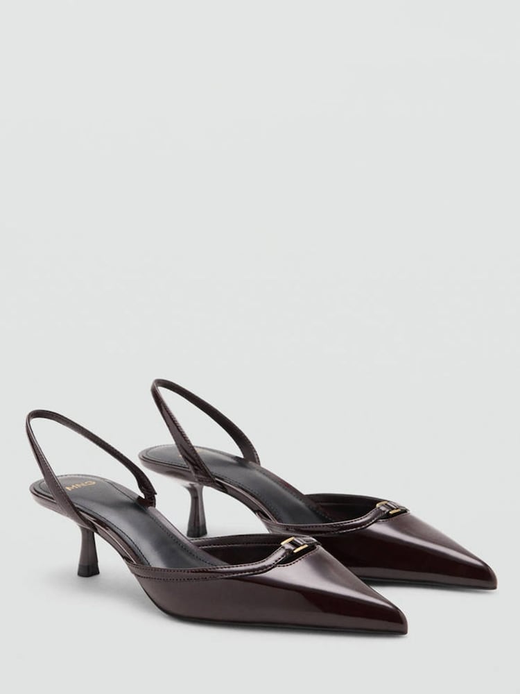 Mango Red Patent Point Toe Kitten Heels - Image 1 of 4