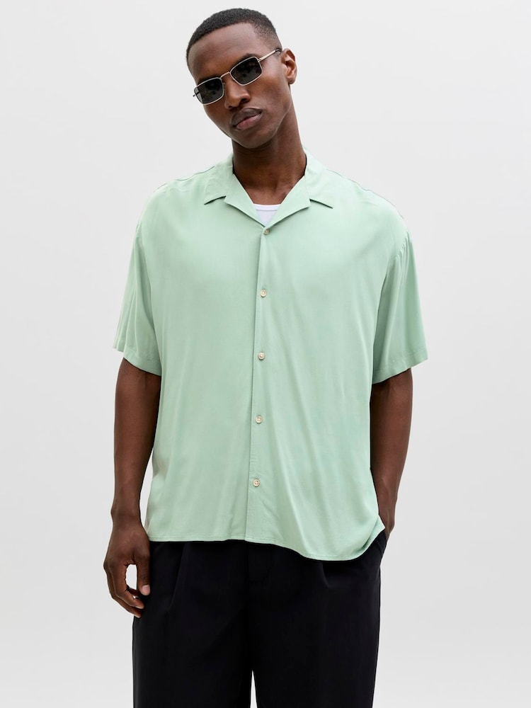 JACK & JONES Green Printed Resort Shirt - Image 1 of 6 JACK & JONES Green Printed Resort Shirt - Image 1 of 6