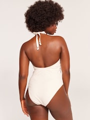 Victoria's Secret White Crochet Tummy Control Halterneck Swimsuit - Image 3 of 7