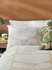 Orla Kiely Cream Block Garden 100% Cotton Pillow Cases - Image 1 of 3
