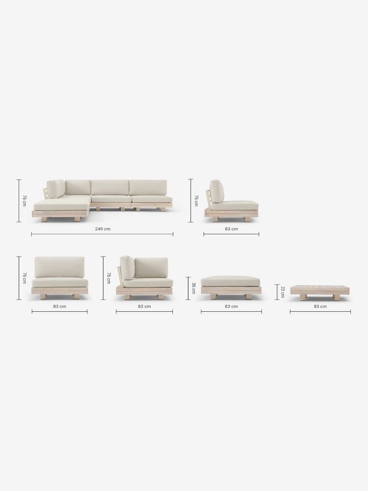 MADE.COM White Avarna Garden Corner Lounge Set - Image 4 of 4