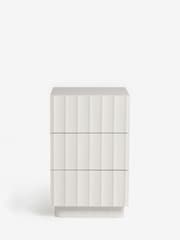 White Kendal Oak Effect 3 Drawer Bedside Table - Image 3 of 6