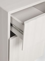White Kendal Oak Effect 3 Drawer Bedside Table - Image 5 of 6