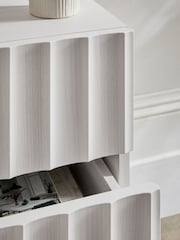 White Kendal Oak Effect 3 Drawer Bedside Table - Image 6 of 6