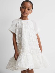 Reiss Ivory Theo 9-13 yrs Embellished Flared Dress - Image 3 of 7