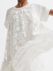 Reiss Ivory Theo 9-13 yrs Embellished Flared Dress - Image 5 of 7