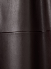 Mango Brown Faux Leather Midi A Line Skirt - Image 7 of 7
