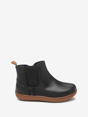 Black Wide Fit (G) Leather Ankle Boots - Image 1 of 4