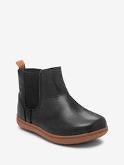 Black Wide Fit (G) Leather Ankle Boots - Image 2 of 4