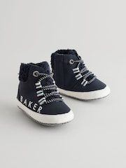 Baker by Ted Baker Boys Navy Borg Trim Boots - Image 1 of 6