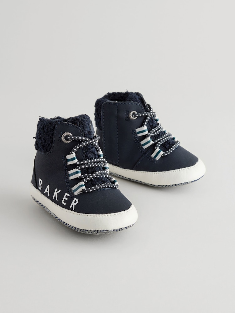 Baker by Ted Baker Boys Navy Borg Trim Boots - Image 1 of 6