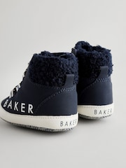 Baker by Ted Baker Boys Navy Borg Trim Boots - Image 4 of 6