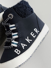 Baker by Ted Baker Boys Navy Borg Trim Boots - Image 5 of 6