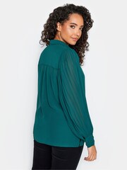 M&Co Green Pleat Sleeve Shirt - Image 3 of 5