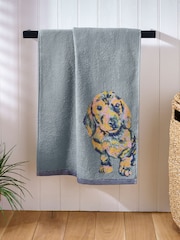 Blue Sausage Dog 100% Cotton Towel - Image 1 of 3