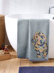 Blue Sausage Dog 100% Cotton Towel - Image 2 of 3