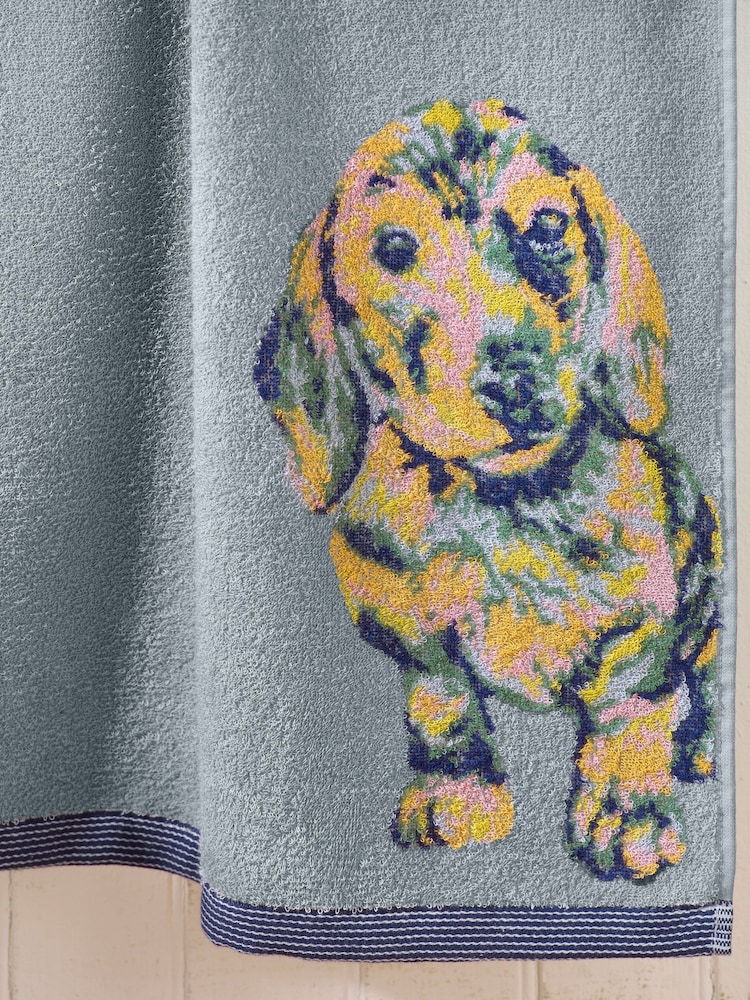 Blue Sausage Dog 100% Cotton Towel - Image 3 of 3