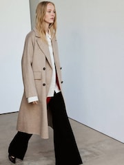Mango Beige Wool Blend Dropped Shoulder Coat - Image 1 of 7