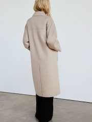 Mango Beige Wool Blend Dropped Shoulder Coat - Image 3 of 7