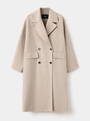 Mango Beige Wool Blend Dropped Shoulder Coat - Image 5 of 7