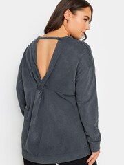Yours Curve Grey Cut Out Sweatshirt - Image 2 of 4