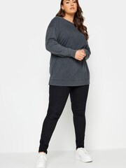 Yours Curve Grey Cut Out Sweatshirt - Image 3 of 4