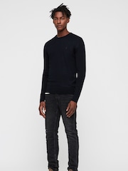 AllSaints Navy Mode Merino Crew Jumper - Image 10 of 11