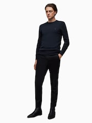 AllSaints Navy Mode Merino Crew Jumper - Image 2 of 11