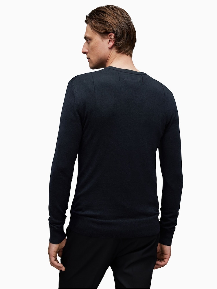 Темно-синій - Джемпер Allsaints Mode Merino Crew - Image 3 of 11