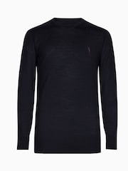 AllSaints Navy Mode Merino Crew Jumper - Image 5 of 11