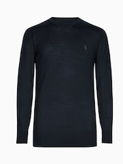 AllSaints Navy Mode Merino Crew Jumper - Image 6 of 11