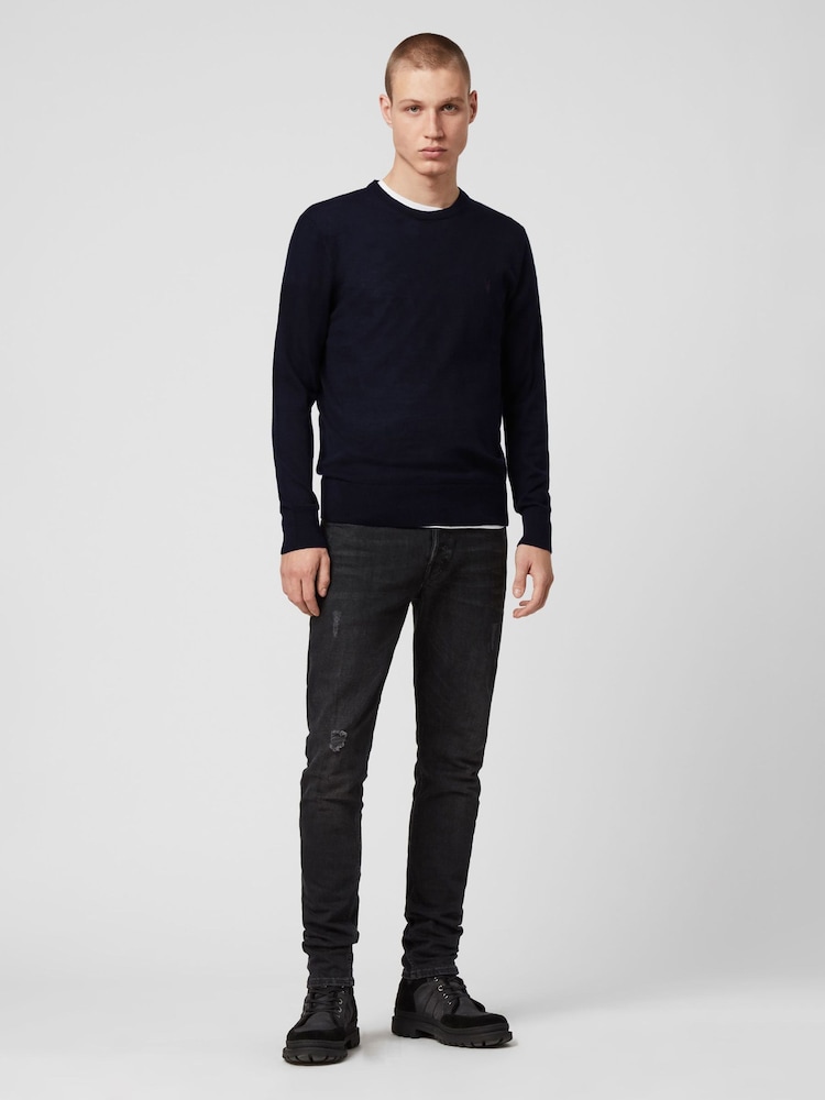 Темно-синій - Джемпер Allsaints Mode Merino Crew - Image 8 of 11