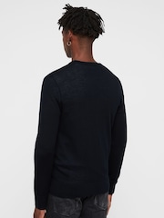 AllSaints Navy Mode Merino Crew Jumper - Image 9 of 11