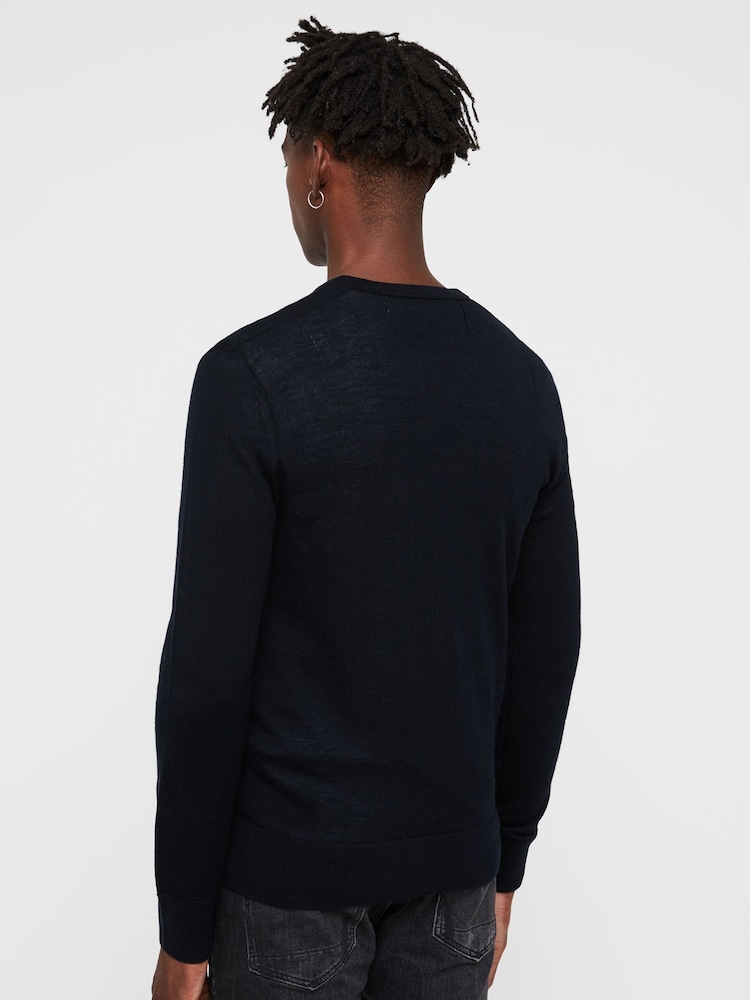 Темно-синій - Джемпер Allsaints Mode Merino Crew - Image 9 of 11
