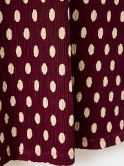 Mango Red Polka Dot Ribbed V-Neck Maxi Dress - Image 7 of 7