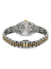 Rotary Silver Cocktail Stone Set Dial Two Tone Plated Stainless Steel Bracelet Watch - Image 4 of 5
