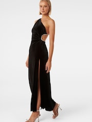 Forever New Black Costanza Diamante Velvet Gown - Image 3 of 4